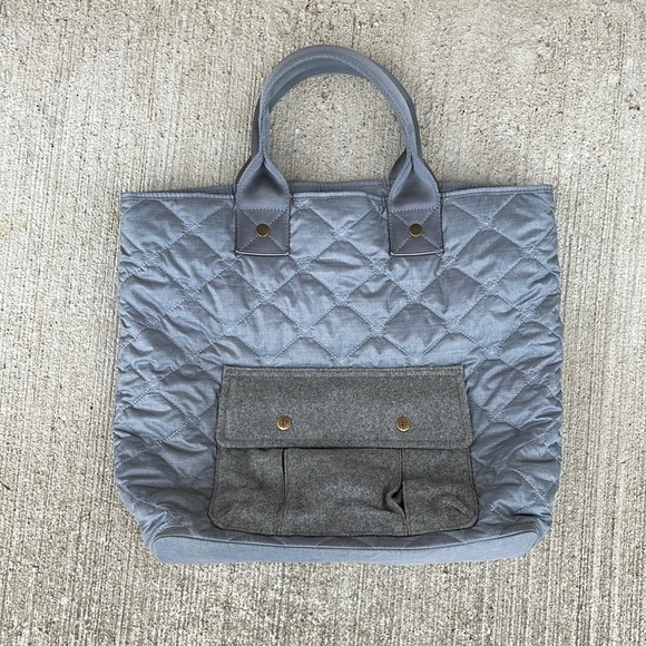 Eddie Bauer Puffer and Wool Tote Bag Travel Overnight Quilted - Picture 1 of 6